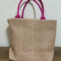 Beach memory ピンク　麦わら素材　ビックリボンの画像