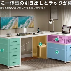 11/24まで‼️ L字型デスク 引き出し付き ゲーミングデスクの画像