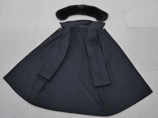 ★カシミヤ＆ブルーフォックス★ロングコート★mis Cama★カシミヤ100%★暖かい★