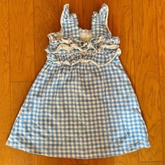 シナモロール サンリオ 水色チェック ワンピース 100の画像