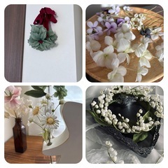 布花アートフラワー教室　布で作る花の画像