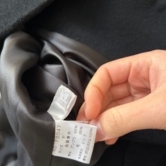 Femimae 黒 ショートコート ファー付き アンゴラ混毛混の画像