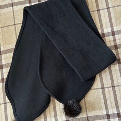 Femimae 黒 ショートコート ファー付き アンゴラ混毛混の画像