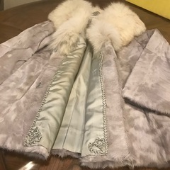 ★ブルーフォックス&ラムリアルファーコラボコート★カラコルム★13号★レディース★の画像