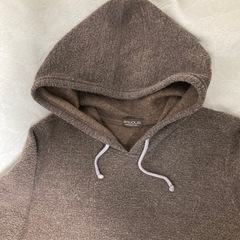 「SENSUOUS」フード付ブラウン系長袖ワンピース　裏地起毛 ロングワンピースの画像