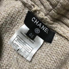 レア 正規品 シャネル CoCoボタン ニットセーター グレージュ 46の画像