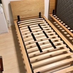 無印良品　MUJI 木製 ベッドフレーム シングル タモ材 ／ ナチュラルの画像