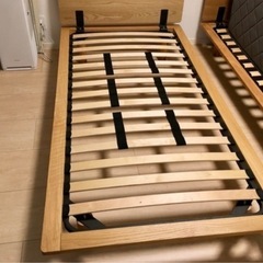 無印良品　MUJI 木製 ベッドフレーム シングル タモ材 ／ ナチュラルの画像