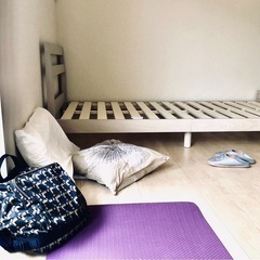 ベルメゾン天然木シングルベッドとマットレスの画像