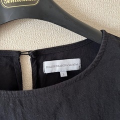 Season reason by Lin & red ブラック ボリュームスリーブブラウス 七分袖の画像