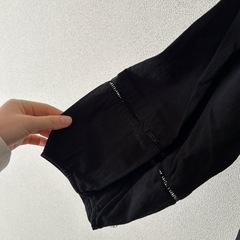 Season reason by Lin & red ブラック ボリュームスリーブブラウス 七分袖の画像