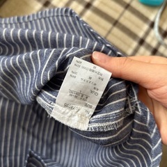 freepark ストライプブラウス 五分袖 ネイビーの画像