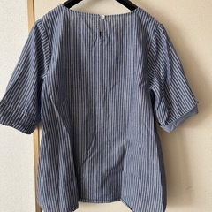 freepark ストライプブラウス 五分袖 ネイビーの画像