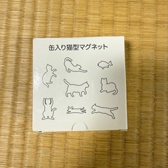新品未使用缶入り猫型マグネットの画像