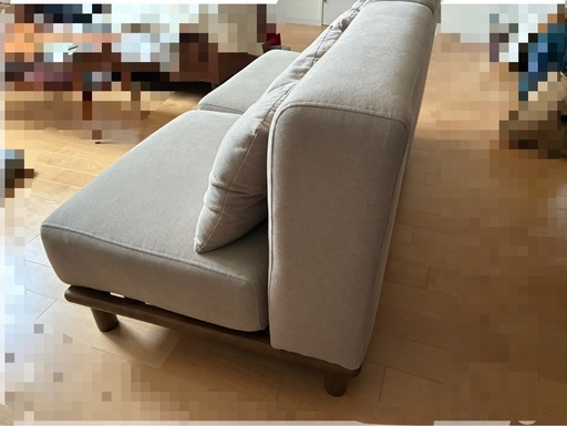 1人掛けローソファ　2P グレー