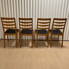 定価96,800円　ACTUS アクタス　朝日木工 ボスコ 北欧風天然木　ダイニングチェア4脚の画像