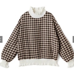 GRL チェック柄フリルニットトップス[at1662]
