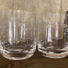 新品　レイジースーザン　LAZY SUZAN 魚模様　ガラスグラス　ペア　 2個セットの画像
