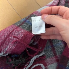 マフラー　厚手　ワインレッドの画像