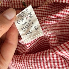 Pure life 花柄　赤　チェック　ノースリーブ　レディース　ワンピースの画像