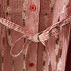 Pure life 花柄　赤　チェック　ノースリーブ　レディース　ワンピースの画像