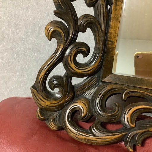 昭和レトロ　希少　資生堂　壁鏡　木彫　ノベルティ　記念品　鏡　ミラー 昭和レトロ 希少 資生堂 壁鏡 木彫 ノベルティ 記念品 鏡 ミラー