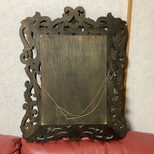 昭和レトロ 希少 資生堂 壁鏡 木彫 ノベルティ 記念品 鏡 ミラー