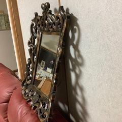 昭和レトロ　希少　資生堂　壁鏡　木彫　ノベルティ　記念品　鏡　ミラーの画像