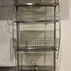 燕三条製 シンク上 水切りラック つっぱり突っ張り3段 SB-130004の画像