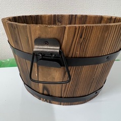 焼杉　桶型プランターの画像