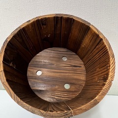 焼杉　桶型プランターの画像