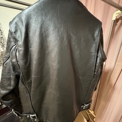 Schott ブラックレザーライダースジャケット 40の画像