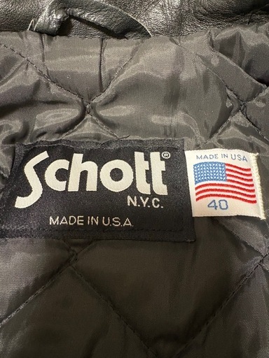 大幅値下げ希少90s　Schott ブラックレザーライダースジャケット 40※同時購入割引有り