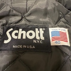 Schott ブラックレザーライダースジャケット 40の画像