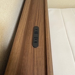 【美品】ニトリ収納付きコンセント口2個付きダブルベッドフレーム、ダブルマットレスの画像