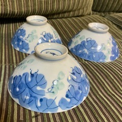 茶碗 3個 青の画像