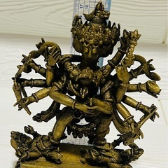 ☆希少☆チベット密教　ヤマーンタカ　ヴァジュラヴァイラバ　大威徳明王　牛頭天王 銅像の画像