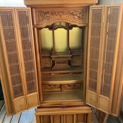 【中古】お仏壇 唐木仏壇 仏具一式の画像