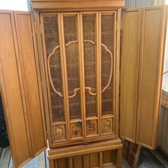 【中古】お仏壇 唐木仏壇 仏具一式の画像