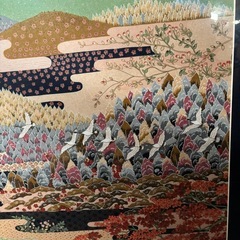 額入り 絵画　大 63×99.5cm 和風 風景画 インテリア 美品の画像