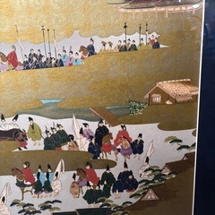 額入り 絵画　大 63×99.5cm 和風 風景画 インテリア 美品の画像