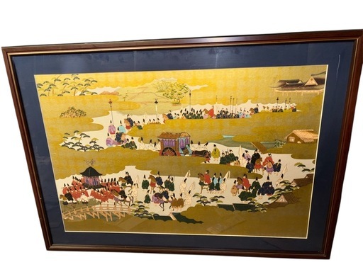 額入り 絵画　大 63×99.5cm 和風 風景画 インテリア 美品