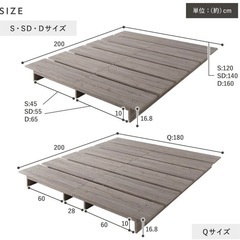 RASIK ダブルベッドフレームのみ グレージュの画像