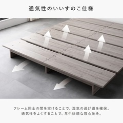 RASIK ダブルベッドフレームのみ グレージュの画像