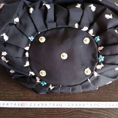 ウサギ柄 トートバッグ(黒)の画像