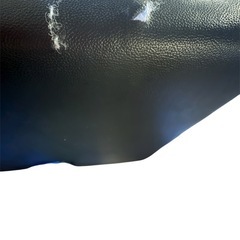 3人掛けソファ + オットマン付き　ブラック／合皮　格安の画像