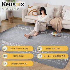 【良品】カーペットラグ(グレー柄)の画像