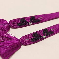 羽織紐 紫 アンティーク レトロ 美品 赤紫 羽織 リメイク アレンジ 着物 和服 綺麗 かわいい パープル　の画像