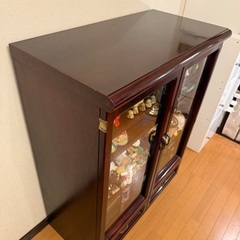 オールド　カリモク　キャビネット　ラック　棚　飾り棚の画像