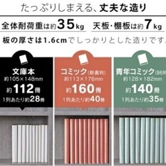 本棚 大容量 スリム おしゃれ アイリスオーヤマ 棚 ラック 収納棚 4段 コミックラック カラーボックスの画像
